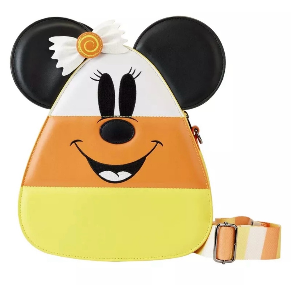 Loungefly Minnie and Mickey reversible candy corn crossbody bag!